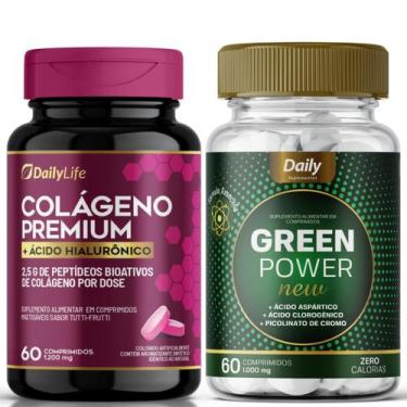 Imagem de Combo Colágeno Premium c/ Ácido Hialurônico 60 Comp. 1.200mg + Green P