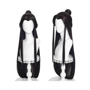 Imagem de Peruca Longa Laranja Marrom Para Cosplay De Chainsaw Man, Anjo E Diabo