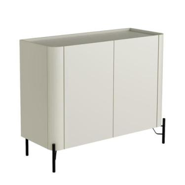 Imagem de Balcão Buffet com 2 Portas 98,5cm Pés em Metal 100% MDF - Casa Lar Inc