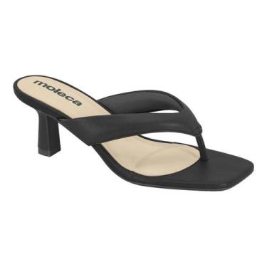 Imagem de Tamanco Feminino Moleca Salto Taça Geométrico Bico Quadrado -, Preto, 