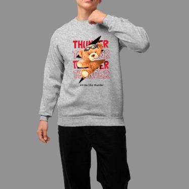 Imagem de Moletom Gola Careca Basico Masculino Casual Confortável Tecido Macio T