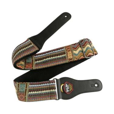 Imagem de Correia De Guitarra Ajustável De Algodão Para Baixo Elétrico Acústico 
