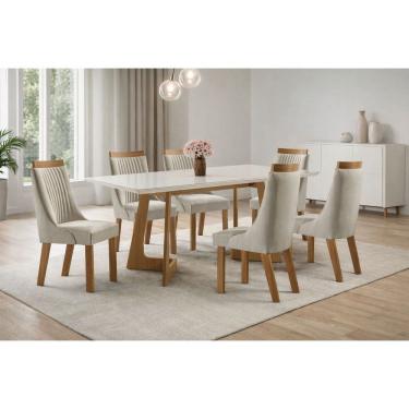Imagem de Sala de Jantar Completa com 6 Cadeiras Ravena -Domus Móveis