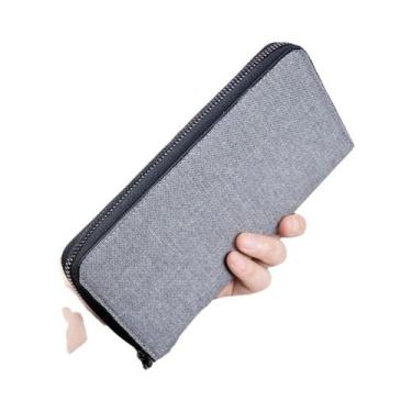 Imagem de Carteira Masculina De Lona De Grande Capacidade, Com Vários Compartime