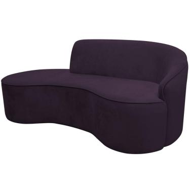 Imagem de Sofá Curvo 02 Lugares 150cm Eron Braço Esquerdo Veludo Roxo - Nexta Casa