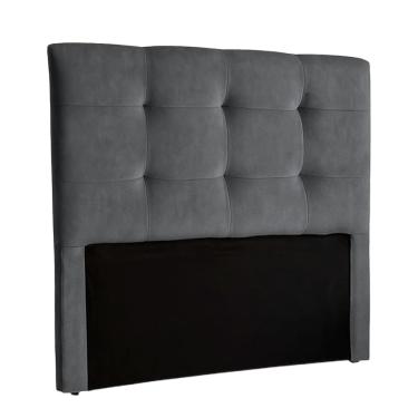 Imagem de Cabeceira Casal Cinza Veludo Fit Nature 138x136