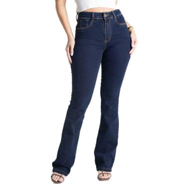 Imagem de Calça Jeans Sawary Super Lipo Boot Cut - 281415 - Azul escuro 48-Feminino