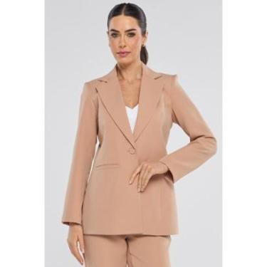Imagem de Blazer PKS Alfaiataria Intermediário Social Bege-Feminino