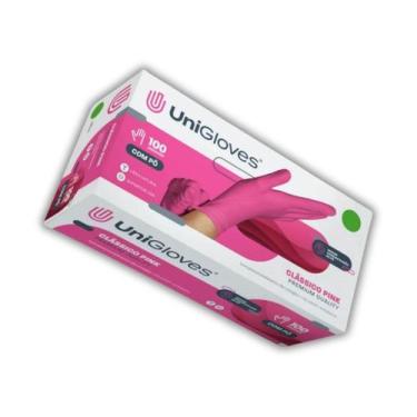 Imagem de Luva Látex Unigloves Com Pó Rosa Neon 100 Unidades - M