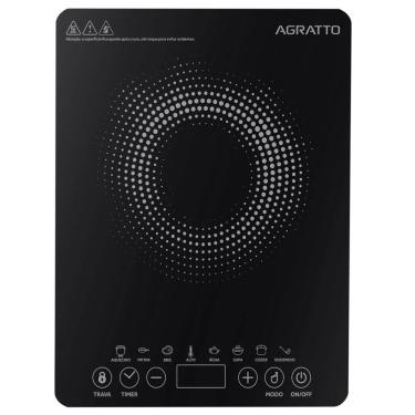Imagem de Fogão Cooktop de Indução Uma Boca 110V Elétrico Toch Screen Display Digital Agratto Acki01i-01 127V