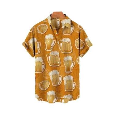 Imagem de Camisa Masculina De Verão Com Estampa 3D, Estilo Havaiano Harajuku, Ma