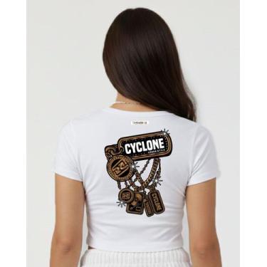 Imagem de Baby Look Cyclone Cropped Gold Chains Metal, Branco, G