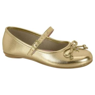 Imagem de Sapatilha molekinha menina laço 25021009, Dourado, 32