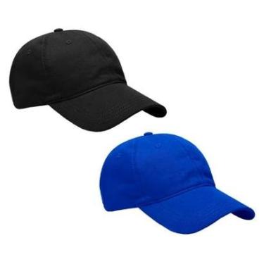 Imagem de Kit 2 Bonés Aba Curva Curvada Resina Premium Liso Masculino Dad Hat Strapback Ajustável...