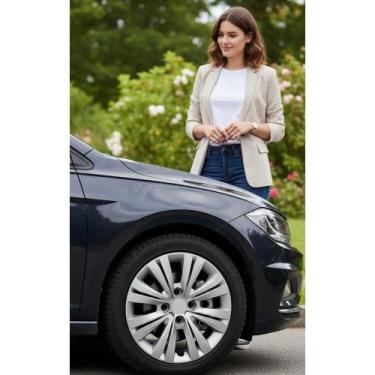 Imagem de Calota Aro 14 Prata Prata Para Gol G3 G4 G5 G6 G7 + Emblema - Congratu