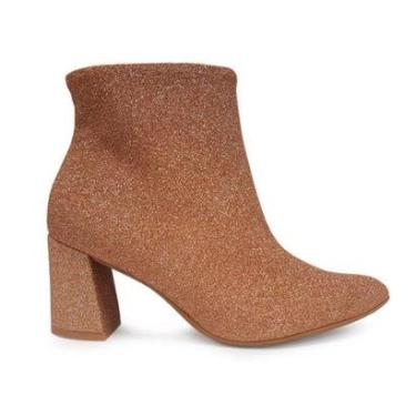 Imagem de Bota Piccadilly Glitter Cano Curto Salto Alto 745175 33/40-Feminino