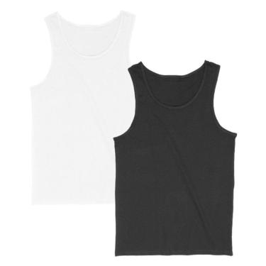 Imagem de Kit 2 Regata Masculina Camiseta Lisa Básica Algodão Regatas-Masculino
