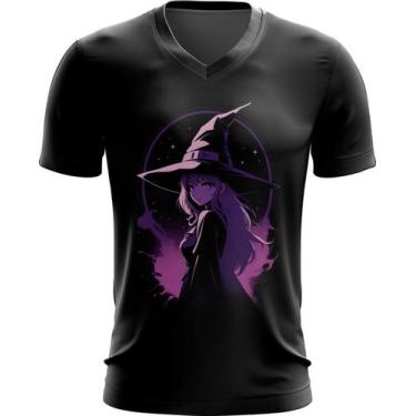 Imagem de Camiseta Gola V Bruxa Halloween Púrpura Festa 7 - Kasubeck Store, XG