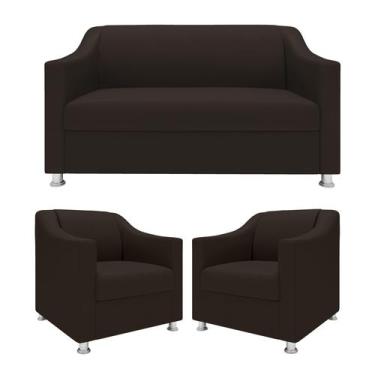 Imagem de Recepção Clínica Sofisticada: Namoradeira 2l + 2 Poltronas - Móveis Ma