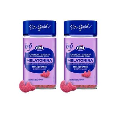 Imagem de Kit 2 Melatonina Sabor Morango 2x120 Gomas Fini Dr Good, Morango