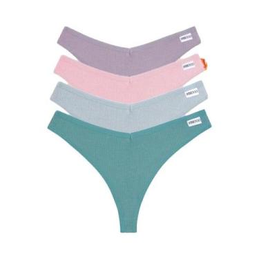 Imagem de Conjunto De Calcinhas De Algodão Waffle Para Mulheres, Sexy, Com Cintu