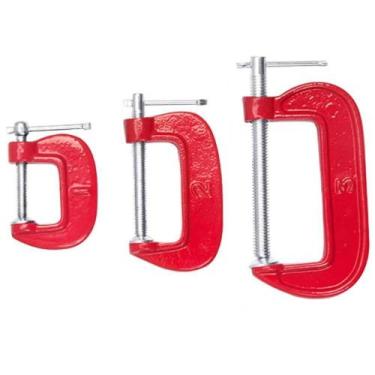 Imagem de Kit Com 3 Grampos Tipo C 1 A 3"" - 8877 - Brasfort Kit Com 3 Grampos T