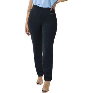 Imagem de Calça Reta Feminina Estilo Social Cintura Média com Bolso - Catwalk, P