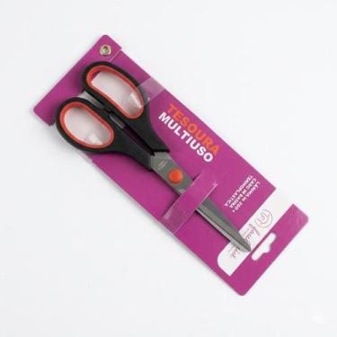 Imagem de Tesoura Multiuso Inox Reforçada 19cm Corta Papel Tecido - IC