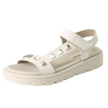 Imagem de Sandália Feminina Flatform Casual Conforto Spike Piccadilly, Off white