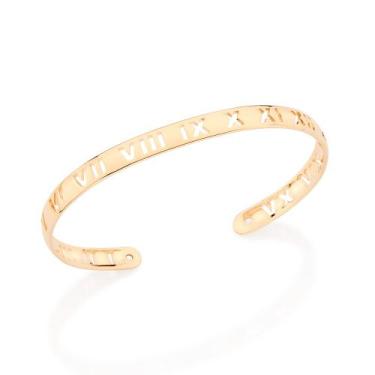 Imagem de Bracelete com algarismos romanos folheado  552083 Rommanel, Dourado
