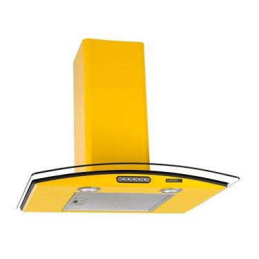 Imagem de Coifa de Parede 60cm Vidro Curvo Slim Nardelli Yellow, 110V