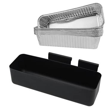 Imagem de MixRBBQ Conjunto de copos Grease Collection com pingadeiras de alumínio para grelhas de chefe de acampamento, suporte profissional para coletor de gotejamento para fogão de chef de acampamento SG100 SG90 SG14 SG30 SG60, panelas de alumínio (pacote com 10), 680 g