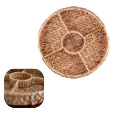 Imagem de Petisqueira 30cm Grande em Fibra Natural Rustico Servir Com Elegante M