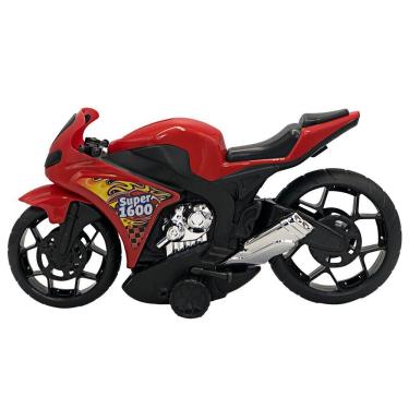 Imagem de Moto de Brinquedo Super Moto 1600 Esportiva com Rodas com Friccao Vermelho Bs Toys