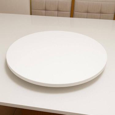 Imagem de Centro de Mesa Prato Giratório 70cm Sistema Interno Branco Lubrano Decor