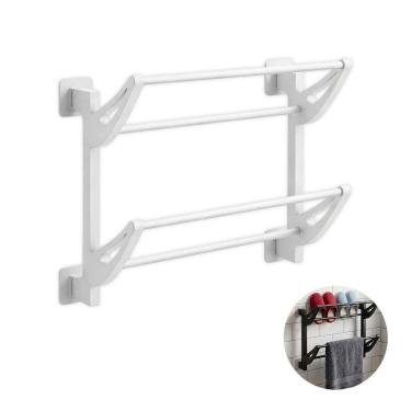 Imagem de Suporte Organizador BSL3913 Sapatos Toalhas Adesivo Parede Multiuso Branco Leva Pro Pet