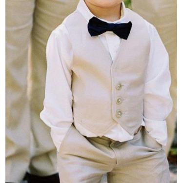 Imagem de Conjunto 4 peças Festa Casamento Bege Colete Gravata - Ranna Bebe, 4 a