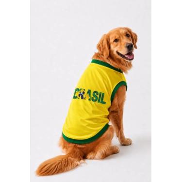 Imagem de Camisa Brasil Para Roupa Cachorro Pet Seleção Copa Do Mundo - GR Globa