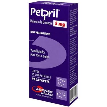 Imagem de Petpril 5mg Vasodilatador Agener União Cães/Gatos 30 Comprimidos