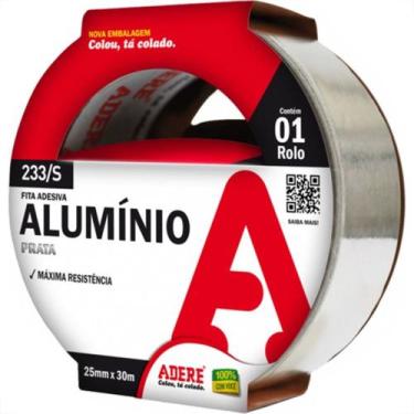 Imagem de Fita Adesiva De Aluminio Prata Adere 233/S - 25Mm X 30M