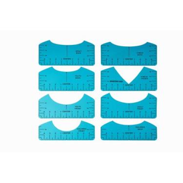 Imagem de Régua para Camiseta GLOCTO 8 peças Ferramenta de Alinhamento em PVC DI