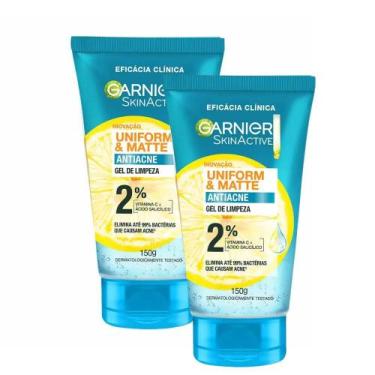 Imagem de Kit 2 unidades Gel de Limpeza Facial Garnier Antiacne 150g