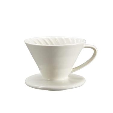 Imagem de GUIPAIHAI Copo de filtro de café feito à mão de cerâmica V60 cônico filtro de funil de gotejamento acessórios para café (tamanho : P/9,8 cm7,6 cm10 cm)