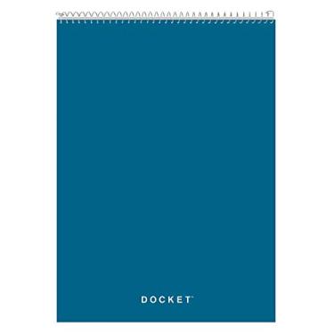 Imagem de TOPS Bloco de escrita Docket Wire-Bound 21,5 cm x 29,5 cm, capa azul resistente, parte traseira extra forte, papel branco, regras legais, 70 folhas (99614)