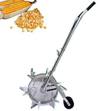 Imagem de 2 em 1 Semeadora de jardim à prova de ferrugem e vegetais de metal para milho de algodão e amendoim, 6 bocas