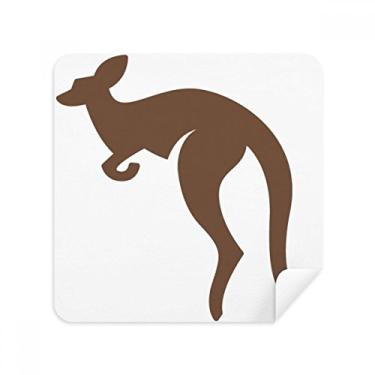 Imagem de Austrália Sabor Canguru Marrom Contorno Óculos Pano Limpador de Tela Tecido Camurça Pacote com 2