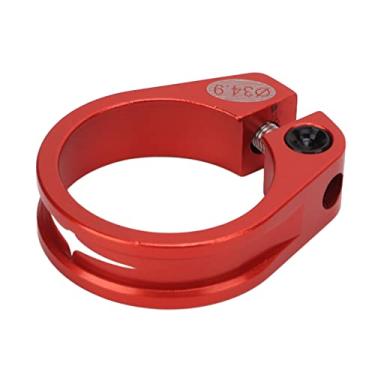Imagem de Braçadeira de espigão de selim, tratamento de superfícies anodizadas 34,9 mm Braçadeira de espigão de selim de liga de alumínio design oco para mountain bike para bicicleta de estrada