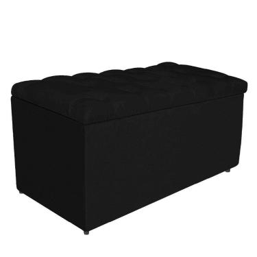 Imagem de Calçadeira Estofada Liverpool 90cm Solteiro Corano Preto
