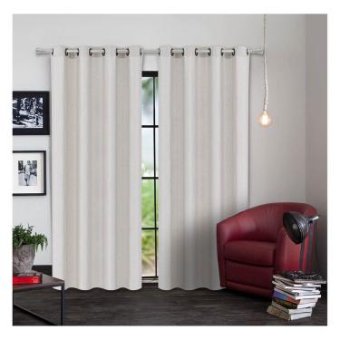 Imagem de Cortina Para Sala Quarto Rústica Veneza 2,60 x 2,30 m Nude Duas Fibras Com Ilhós