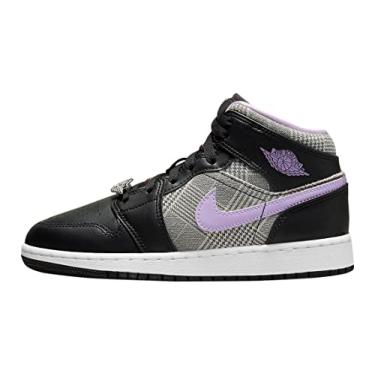 Imagem de Jordan Girl's Air Jordan 1 Mid (Big Kid) Black/Lilac/White/Metallic Silver (DC7226-015) (DC7226-015, Numeric_7)